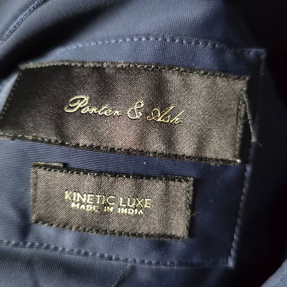 PORTER & ASH ( LG ) Kinetic Luxe 4 Way Stretch Dress/Casual Button Up in Navy - Picture 7 of 8